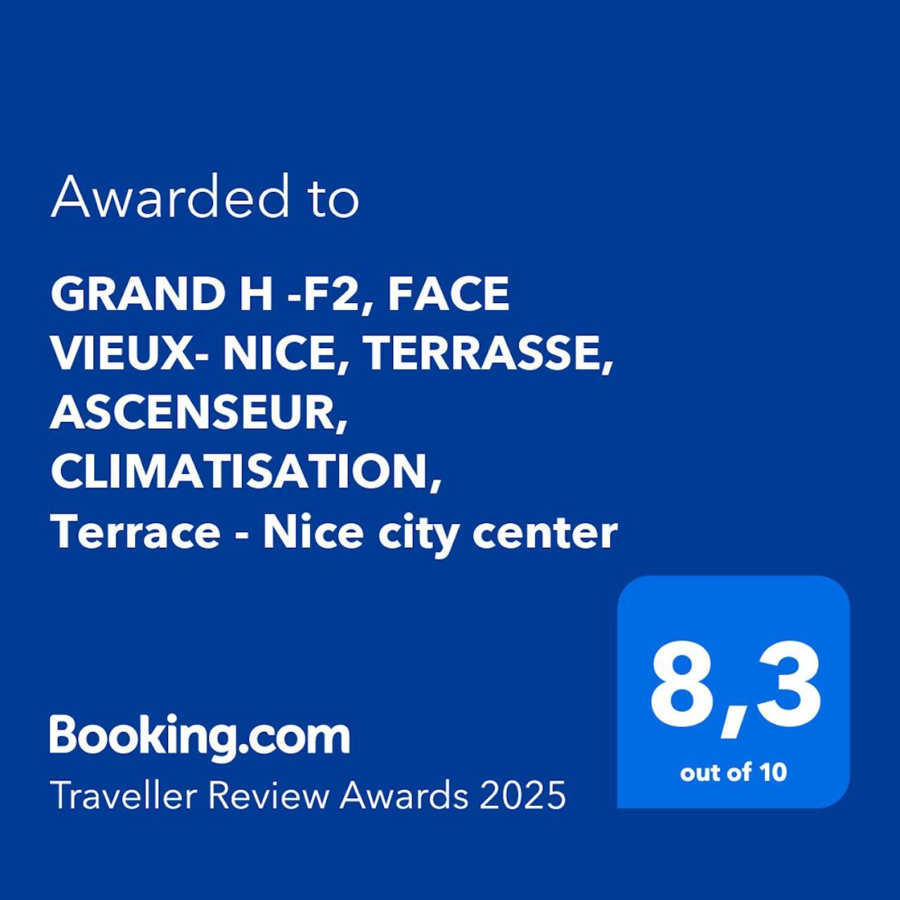 Grand H -F2, Face Vieux- Nice, Terrasse, Ascenseur, Climatisation, Terrace - Nice City Center Экстерьер фото